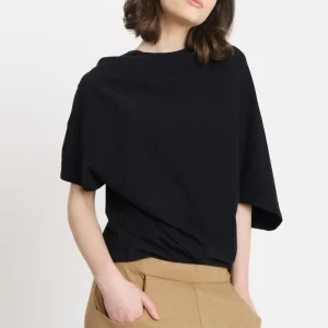 DRAPED BLOUSE |  Tencel™ (Lyocell) black