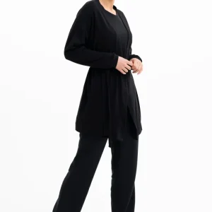 BELTED CARDIGAN | cotton-wool black