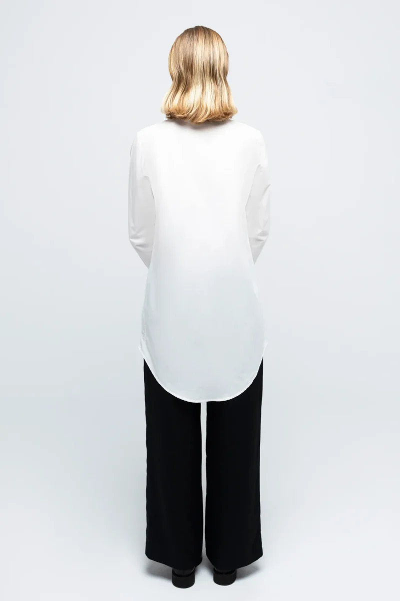 LONG BLOUSE | organic cotton white – Bild 5