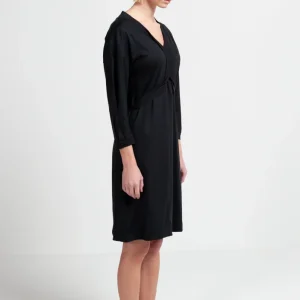 RIBBEN DRESS | Merino wool SeaCell  black