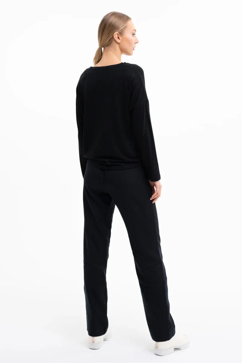PREMIUM LONGSLEEVE LOOSE FIT | Tencel™ wool mix black – Bild 3
