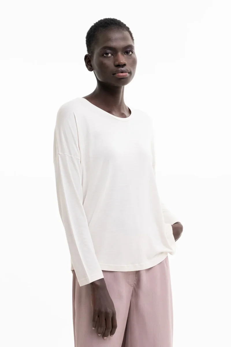 PREMIUM LONGSLEEVE LOOSE FIT | Tencel™ (Lyocell) cream & midnight blue