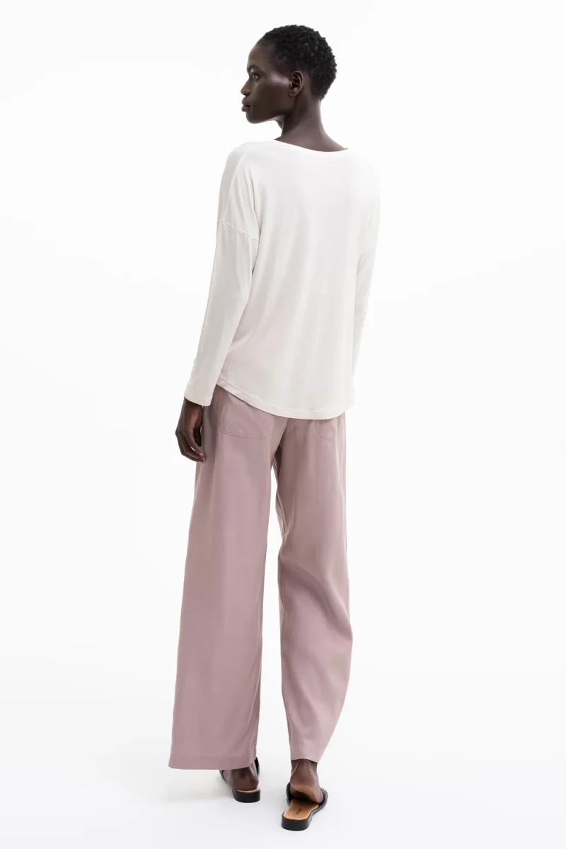 PREMIUM LONGSLEEVE LOOSE FIT | Tencel™ (Lyocell) cream & midnight blue – Bild 3