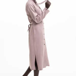 MAXI SHIRT DRESS tencel old rose
