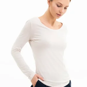 PREMIUM LONGSLEEVE FITTED | Tencel™ (Lyocell) cream & midnight blue