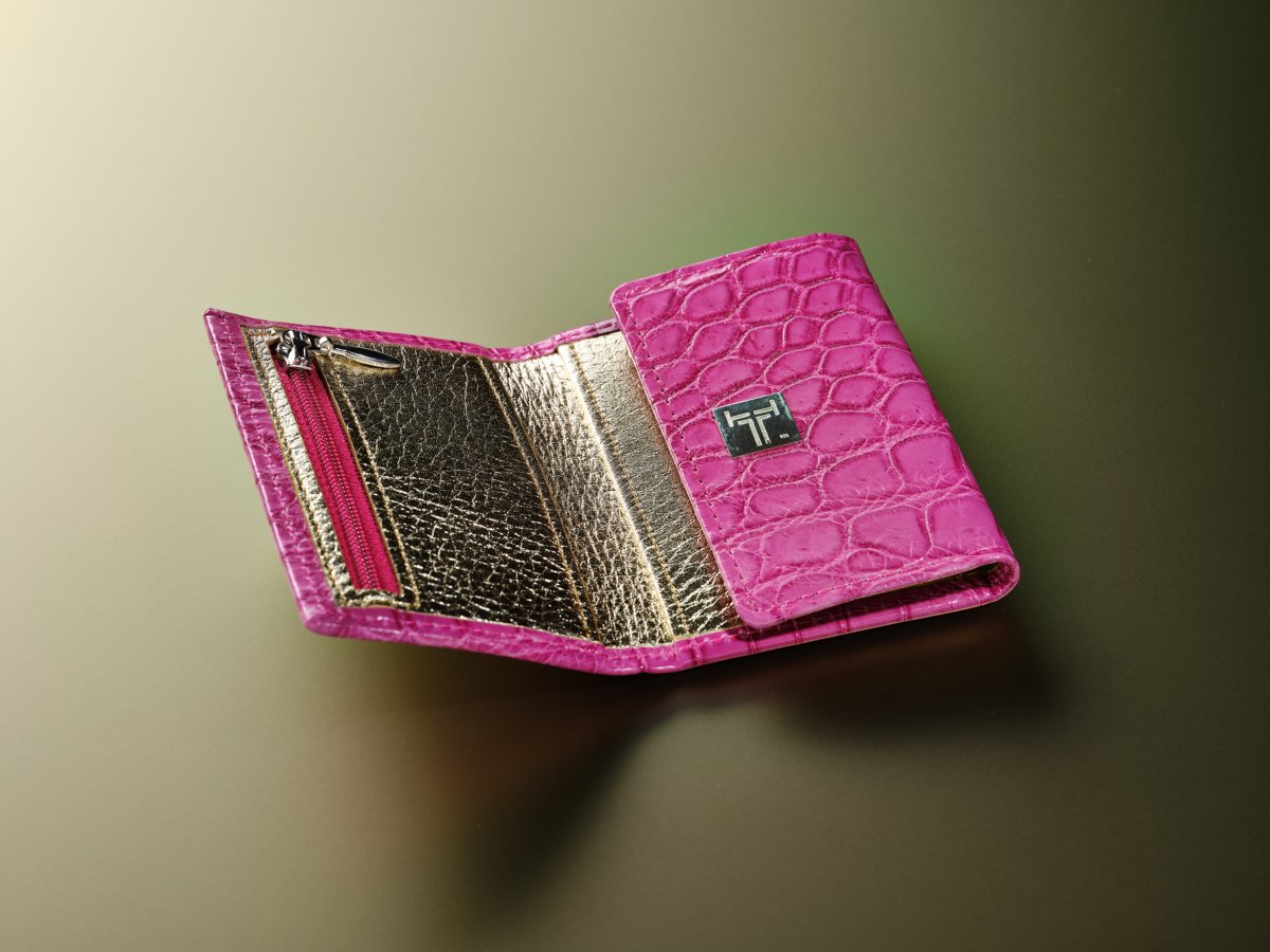 Pink Etui aus Krokoleder mit CITES-Zertifikat. – Bild 6