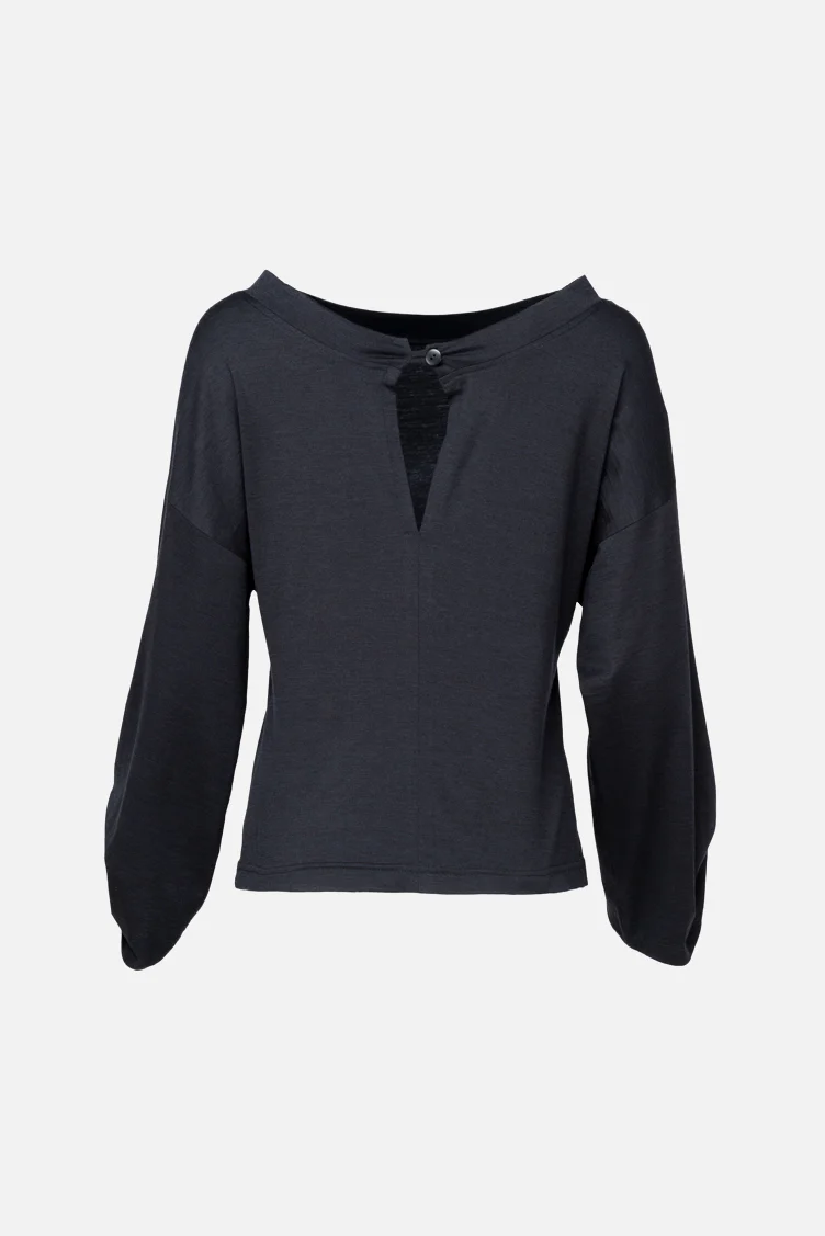 KIMONO JUMPER | Tencel™ wool mix black – Bild 5