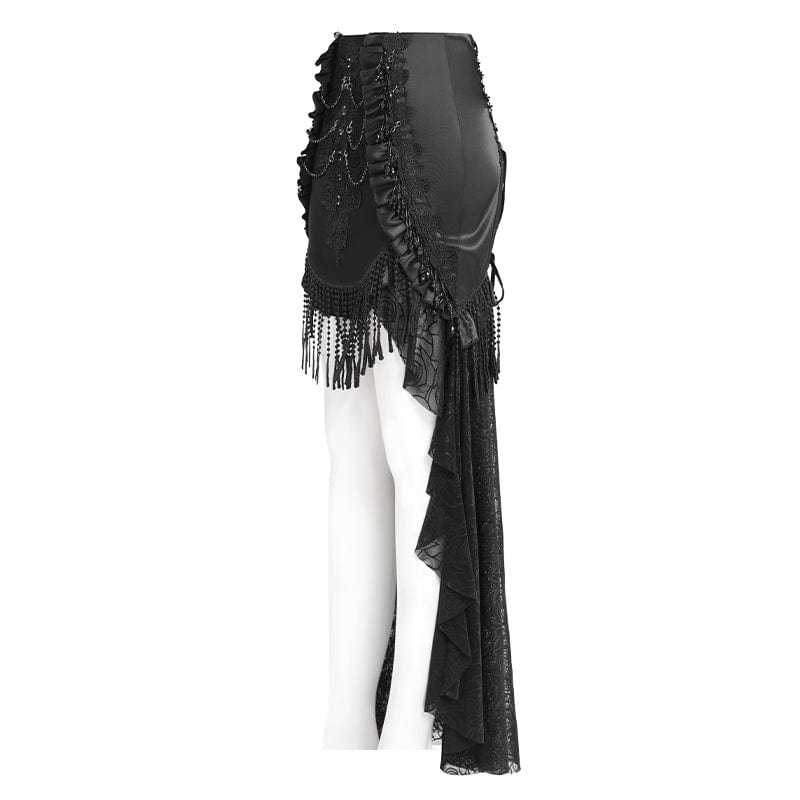 Gothic Rose Mesh Splice High/Low-Rock für Damen – Bild 9