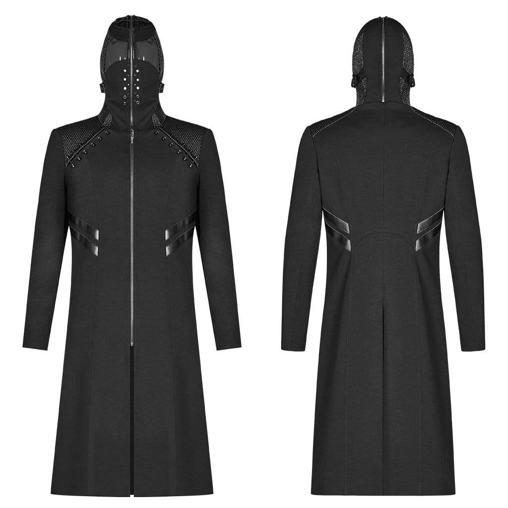 Lange Punkjacke mit Nieten im Militärstil für Herren – Bild 6