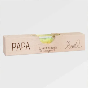 Wasserwaage Holz - Papa, du hältst die Familie im Gleichgewicht