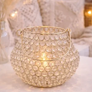 Windlicht Klar Glas Kristall 17 x 25 cm